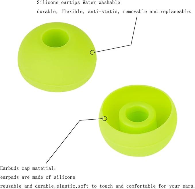 Replacement Silicone Eartips Earbuds Eargels Compatible with Powerbeats 1/2/3 Wireless Beats by Dre Headphones,4 Pairs Earbud Cap(Yellow)