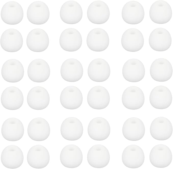 36 Pieces Large Earbud Tips Soft and Comfortable Silicone Earbud Tips Ear Bud Replacement Pieces Silicone Fit Most in-Ear Headphones，Inner Hole 3.8mm -5.5mm，Large White Earbuds Silicone Tips
