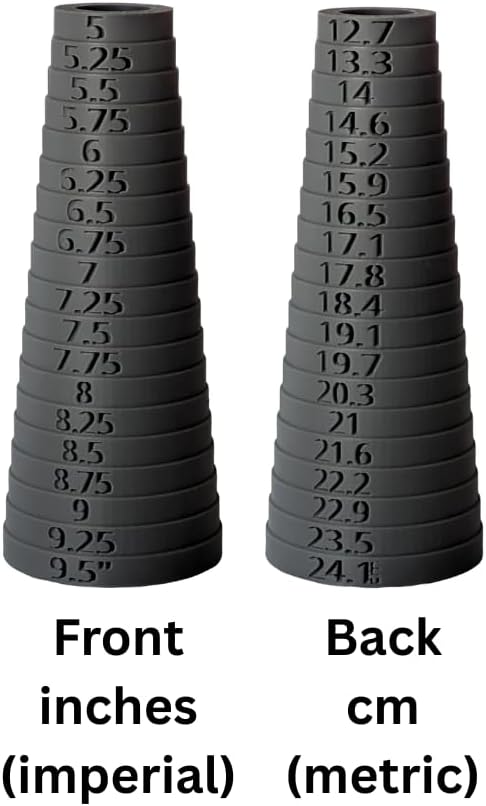 Bracelet Sizer Mandrel Round Quarter Sizes (Grey)