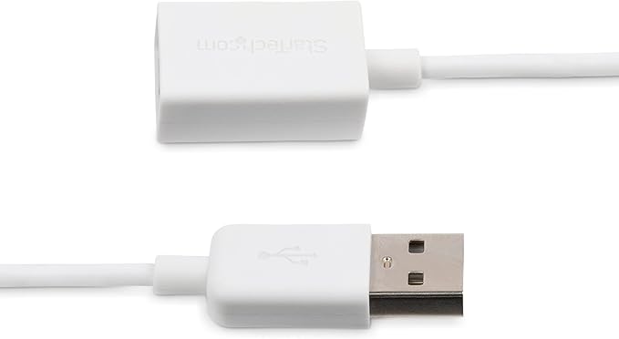 StarTech.com 2m White USB 2.0 Extension Cable Cord - A to A - USB Male to Female Cable - 1x USB A (M), 1x USB A (F) - White, 2 meter (USBEXTPAA2MW)