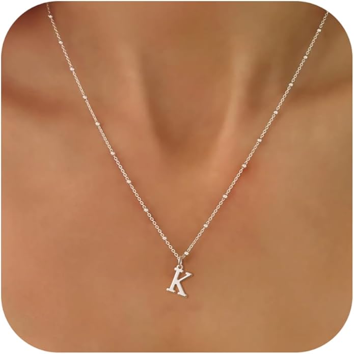 Valentines Gifts for Her Women - Initial Necklaces for Women Dainty 14k Gold Plated A-Z Letter Pendant Name Necklaces Cute Charm Choker Fashion Accessories Non Tarnish Trendy Jewelry Gift
