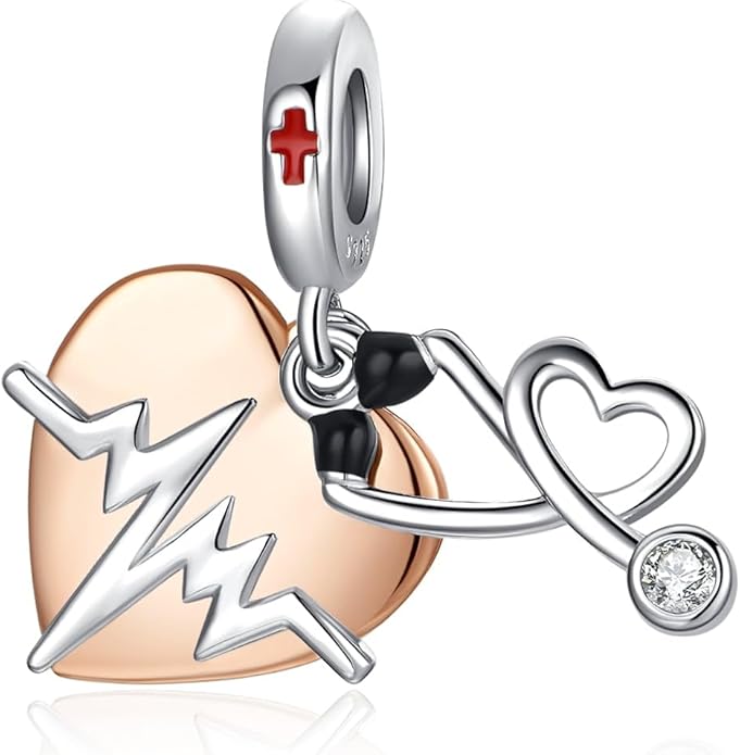 Birthday Fashion Love Heart Dangle Charm 925 Sterling Silver Charms fits Bracelets and Necklace Pendant Bead Charms Jewelry Present for Women Family Friends