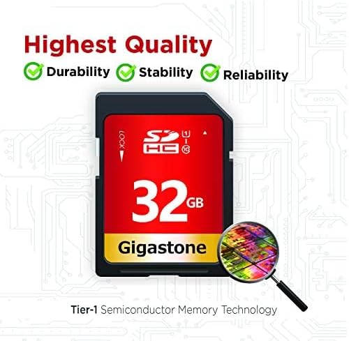GIGASTONE 32GB SD Card 50-Pack UHS-I U1 Class 10 SDHC Memory Card High-Speed Full HD Video Compatible with Canon Digital Camera, SPYPOINT TACTACAM WOSPORTS Trail Camera, with 50 Mini Cases