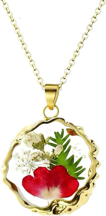 Birth Flower Necklace,1-12 Birth Month Flower Handmade Pendant Necklaces for Women Personalized Custom Floral Jewelry,Boho jewelry,Birthday Gift for Women Girls Best Friend