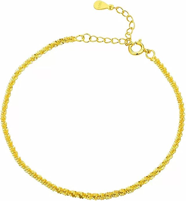 Elegant Thin Gold Plated Bracelet for Women - Adjustable Lobster Clasp Chain