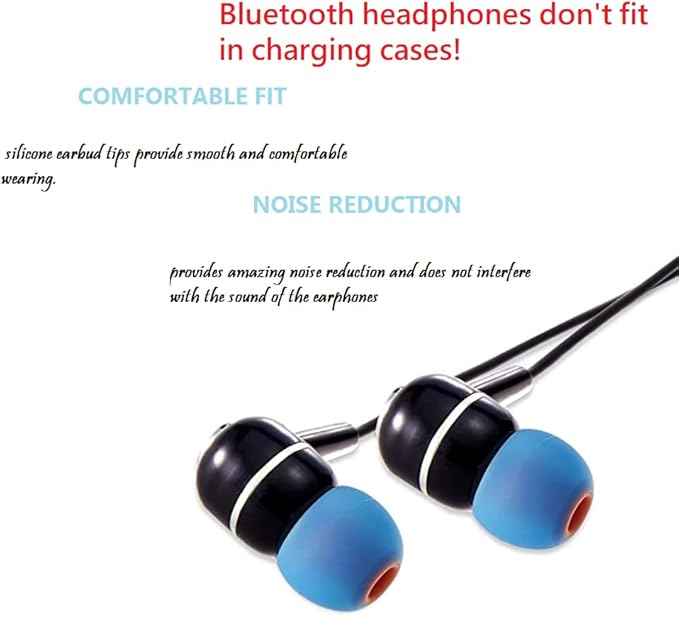Earbuds Replacement Tips Silicone Earbud Tips Ear Bud Replacement Pieces Ear Gels Fit for Inner Hole from 3.8mm - 5.1mm Earphones 9 Pairs S/M/L Blue-Orange