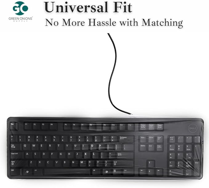 Green Onions Supply[3 Pack] Universal Fully Covered Flat Style 0.025mm Wipeable Superb Tactile Feeling Waterproof Anti-Dust Keyboard Cap Cover for Desktop Keyboard with Numeric Hospital/Dentist Use