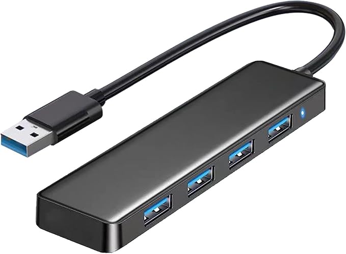 USB 3.0 Hub, 4-Port USB Hub USB Splitter USB Expander Ultra Slim Portable USB Hub for Laptop, Xbox, Flash Drive, HDD, Console, Printer, Camera,Keyborad, Mouse Compatible with Windows, Mac, Linux, etc.