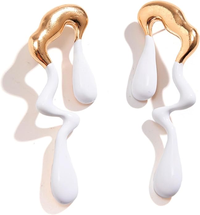 Teardrop Earrings Gold Palated Earrings Large Irregular Geometric Studs Big Lightweight Waterdrop Earrings Jewelry for Women