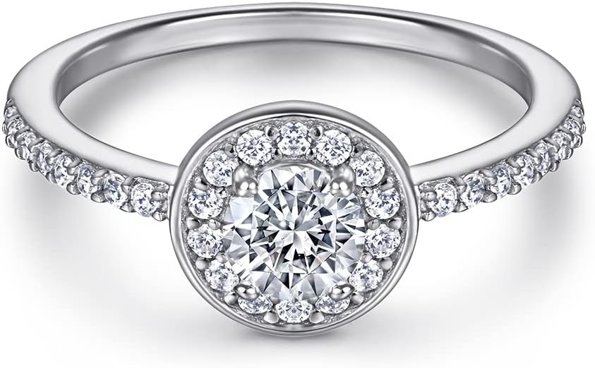 Gemlux 14K Gold Moissanite Stud Earrings Diamond Ring Necklace Set, Women's Luxury Three-Piece Jewelry Set, Classic Diamond-Inspired Design