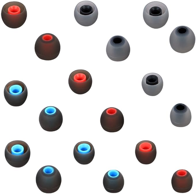 Replacement Earbud Tips Earbud Covers Silicone Tips Ear Gels Fit for Inner Hole from 3.8mm - 5.1mm Earphones 9 Pairs S/M/L