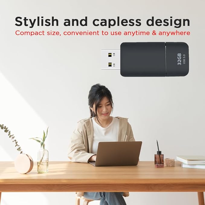 GIGASTONE 32GB Flash Drive (2 Pack) Z60NB USB 3.2 Gen 1, Ultra Fast, Retractable Capless Slider Design, Data Storage, Backup for PC/Mac/TV/Car Audio, USB 2.0/3.0/3.1 Compatible (Random Color)