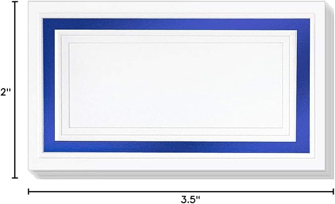 PaperDirect White Cover Stock Place Cards with Dark Blue Foil Border, 400-Pack