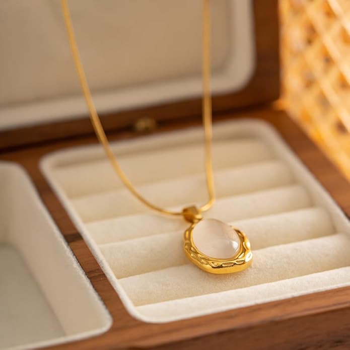IBARA Women Gold Dianty Necklace Sun Crescent Moon Star Evil Eye Lock Lovely Heart Flower Butterfly Pearl Pendant Coin Necklaces 18K Gold CZ Diamond Filled Chain Boho Beach Simple Handmade Jewelry