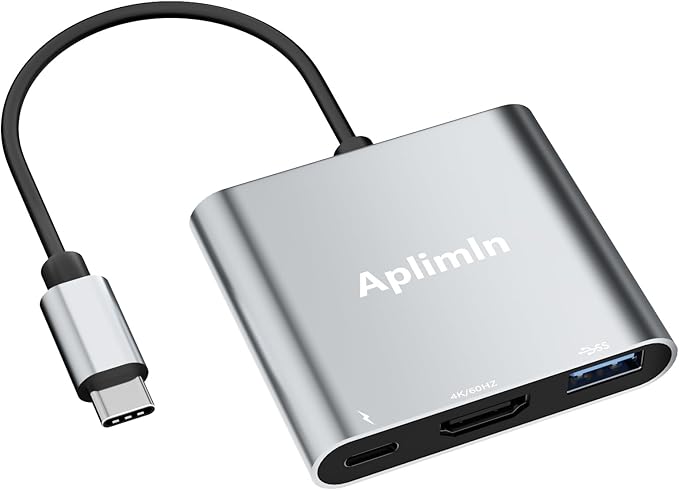 USB C to HDMI Adapter, 4K@60Hz HDMI to USB-C Adapter with USBA 3.0 & 100W PD Port Multiport Digital AV Converter for MacBook Pro/Air, iPad, iPhone 15/16, Tablets, Switch, TV, Monitor and More