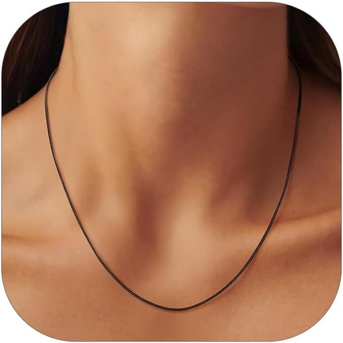 ChainsHouse Snake Chain Necklace for Women 1.2mm, 14-30" Adjustable with 5cm Extender for Pendants Lockets, Rose Gold/Stainless Steel/Black/14K Gold Hypoallergenic Dainty Jewelry Gift