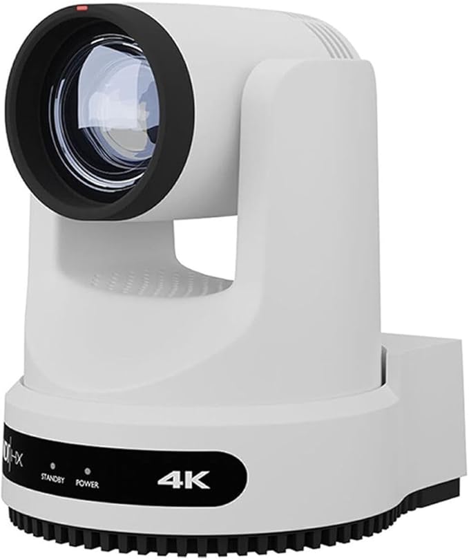 PTZOptics Move 4K 20x Auto-Tracking PTZ Camera with Built-in Tally Light, 3D Noise Reduction, and Advanced White Balance Modes (White)