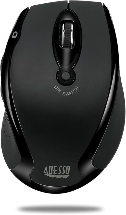 Adesso iMouse M20B - Wireless Ergonomic Optical Mouse, Black