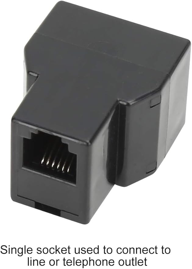 Uvital RJ12 6P6C 3 Female Telephone Line Splitters, Phone Jack Splitter, Telephone Landline Cable Connector and Separator(Black, 50 Pack)