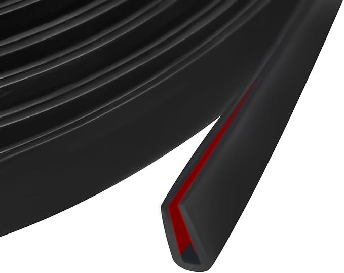 Edge Trim, 3/32" Rubber Edge Trim, Flexible Self Adhesive U Channel Edge Protector for Sharp Edge, Sheet Metal and Car Doors, Peel and Stick Auto Door Guard, Black Color, 20Ft