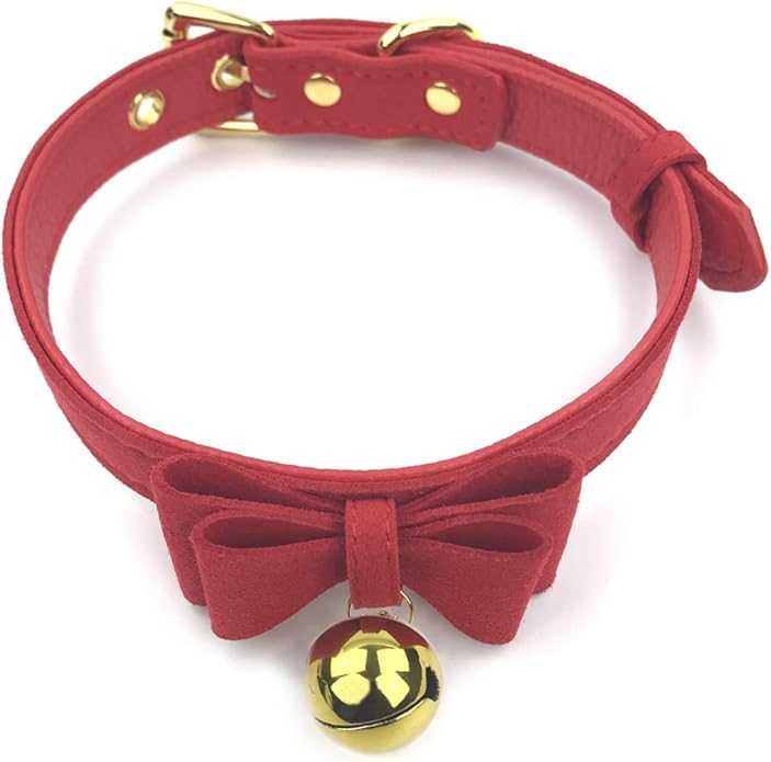 Bell Choker Collar Necklace Lolita Bow Collar Cat Kitty Velvet Necklace