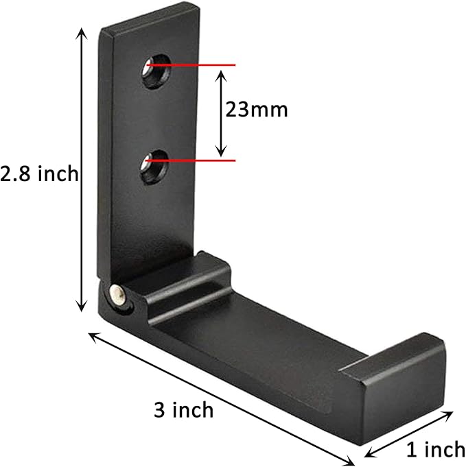 Folding Coat Hooks, Foldable Wall Hooks for Hanging Aluminum Alloy Cloth Hanger Coat Hanger Headphones Holder Headset Wall Hanger Hook- Pack of 2 (Black)