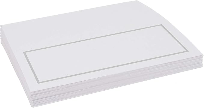 Single Line Border Place Cards, Silver (Choose Color), Set of 60, Pre-cut and Scored - Wedding, Party, Dinner, and Special Events - Made in the USA