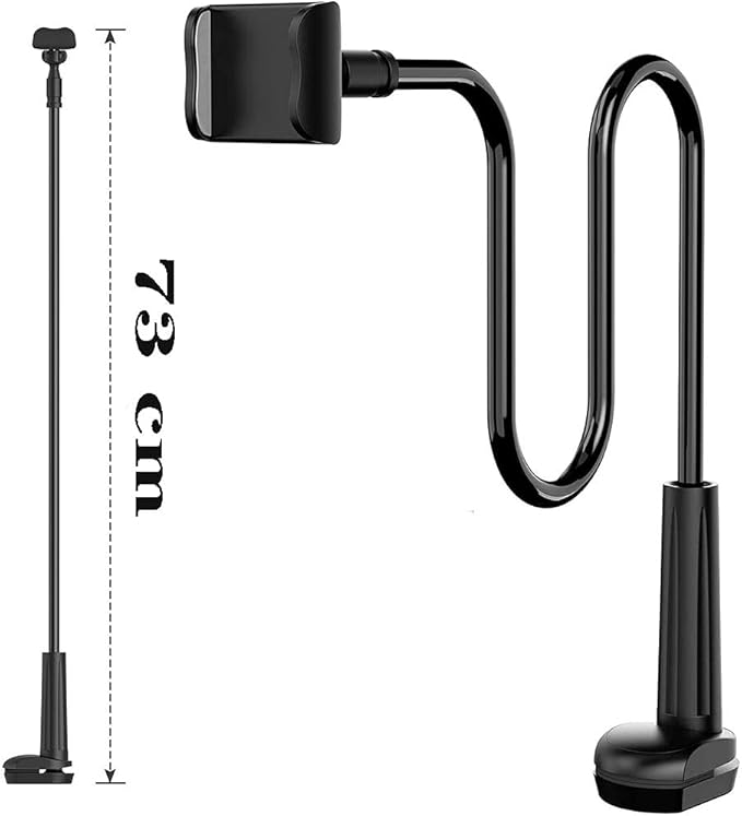 Phone Holder,gooseneck Phone Holder,360° Rotate Support Rod One-Hand Adjustable Cell Phone Holder,for Desk Headboard Nightstand. (Black)