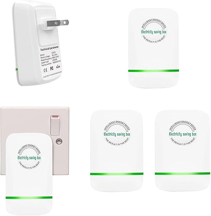 Elon-musk's Electricity Saving Box Stop Watt Stopwatt Energy Saving Device Save Energy Saving Device Energy Saving Power Strip for Home Office US Plug 90v-250v 30kw Rated Green (3PCS White)