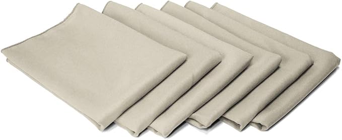 TableLinensforLess 17x17 Inch Polyester Cloth Napkins, Set of 6 (Grey)