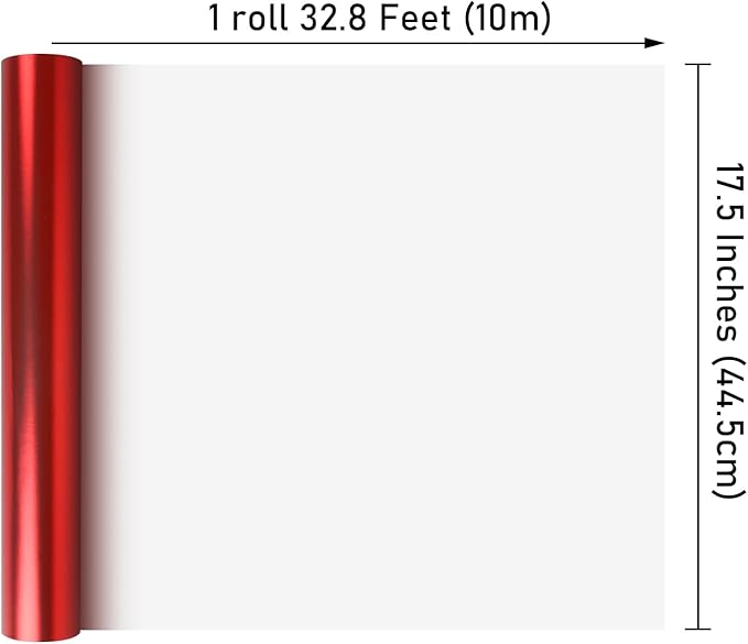 NESCCI Matte Metal Red Wrapping Paper, Solid Color Paper-2 Roll,17 Inches X 32.8 Feet Per Roll,Gift Wrapping Paper, Perfect for Wedding,Valentine's Day, Birthday,Baby Shower,DIY Bouquet
