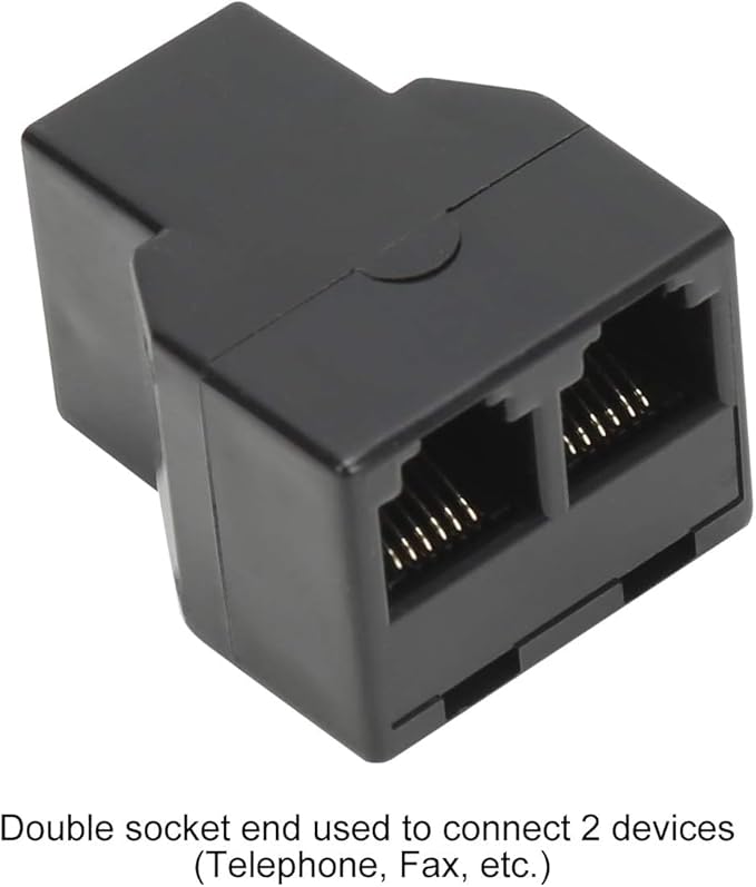 Uvital RJ12 6P6C 3 Female Telephone Line Splitters, Phone Jack Splitter, Telephone Landline Cable Connector and Separator(Black, 20 Pack)
