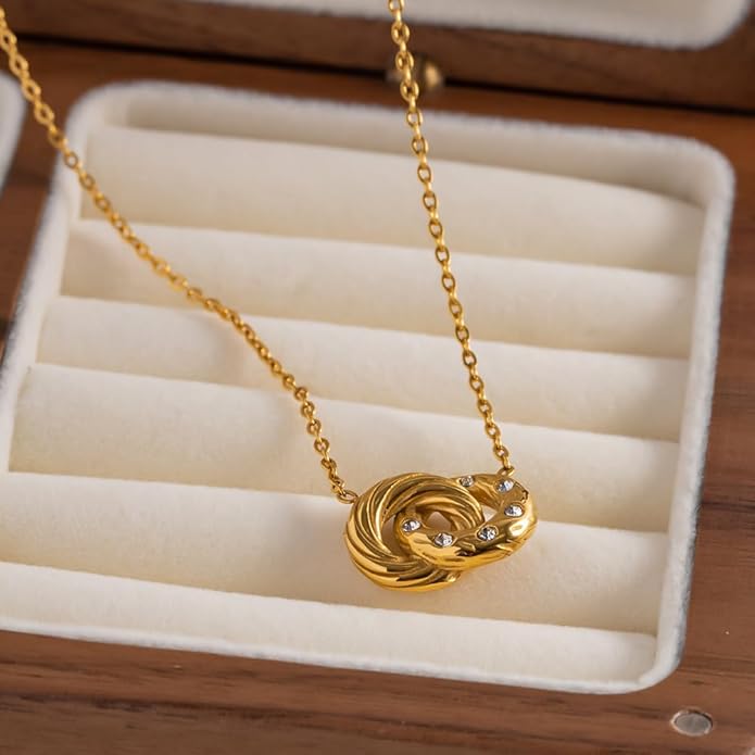 IBARA Women Gold Dianty Necklace Sun Crescent Moon Star Evil Eye Lock Lovely Heart Flower Butterfly Pearl Pendant Coin Necklaces 18K Gold CZ Diamond Filled Chain Boho Beach Simple Handmade Jewelry