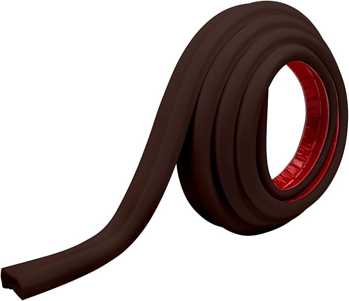 Rubber Bond TV Cord Hider Cable Protector - Strong Self Adhesive Wall Cord Cover Cable Hider - Low Profile Cable Management Wall Cord Concealer Cable Raceway (Dark Brown, 10 Feet)