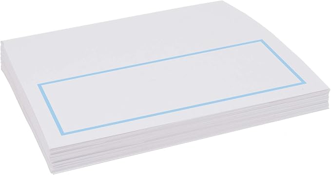 Single Line Border Place Cards, Light Blue (Choose Color), Set of 150, Pre-cut and Scored - Wedding, Party, Dinner, and Special Events - Made in the USA