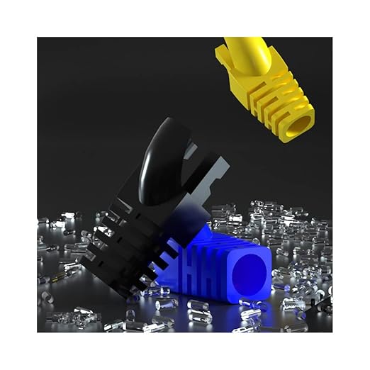 50 Pcs Cat5 Cat5E Cat6 Strain Relief Boot, RJ45 Plug Connector Cover Modular Network Plug Connector Cap Cable Connector Boots, White