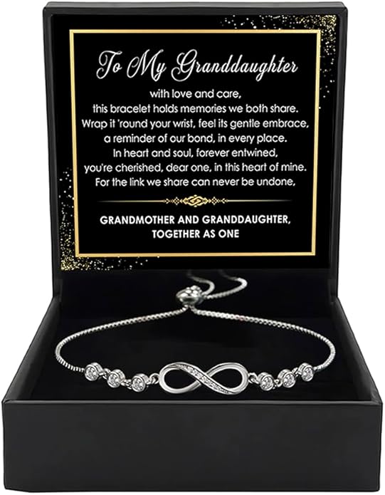 To My Granddaughter - Infinity Heart Bracelet Gift with Meaningful Card, Granddaughter Gifts from Grandma & Grandpa, Elegant Silver Jewelry for Birthday, Graduation, Christmas.