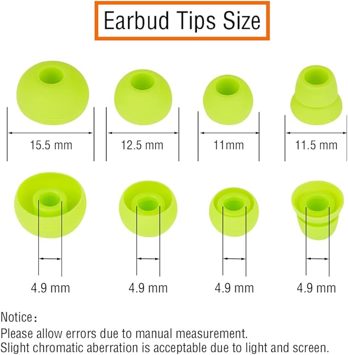 Replacement Silicone Eartips Earbuds Eargels Compatible with Powerbeats 1/2/3 Wireless Beats by Dre Headphones,4 Pairs Earbud Cap(Yellow)