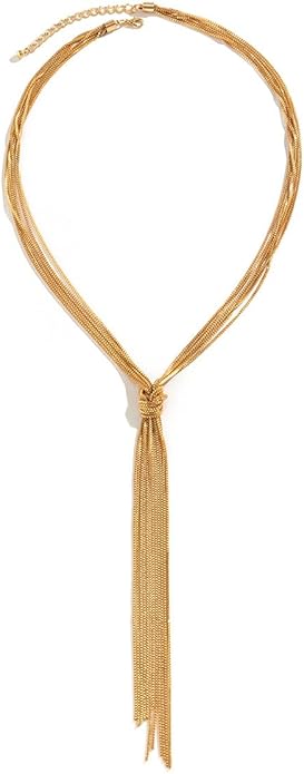 PLOUTOS Chunky Gold Knot Choker Necklace for Women Adjustable Double Snake Chain Design Bold Statement Fashion Jewelry Accessory For Party Daily Wear Gift