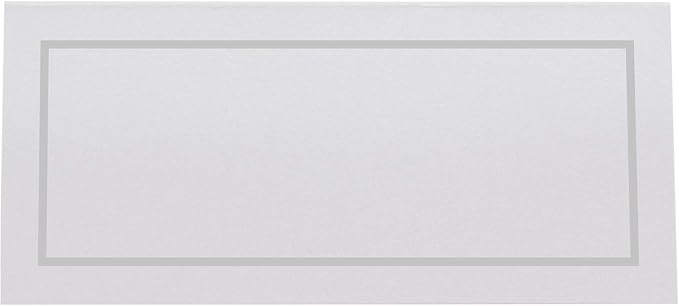 Single Line Border Place Cards, Silver (Choose Color), Set of 150, Pre-cut and Scored - Wedding, Party, Dinner, and Special Events - Made in the USA