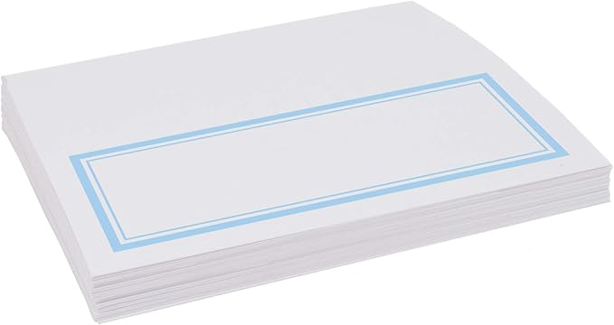 Double Line Border Place Cards, Light Blue (Choose Color), Set of 25, Pre-cut and Scored - Wedding, Party, Dinner, and Special Events - Made in the USA