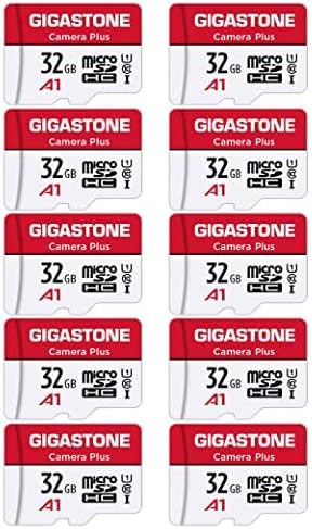 GIGASTONE Micro SD Card 32GB 10-Pack, Camera Plus, MicroSDHC Memory Card for Camera, Wyze Cam, Roku, Full HD Video Recording, UHS-I U1 A1 Class 10, up to 90MB/s, with 10 Adapters