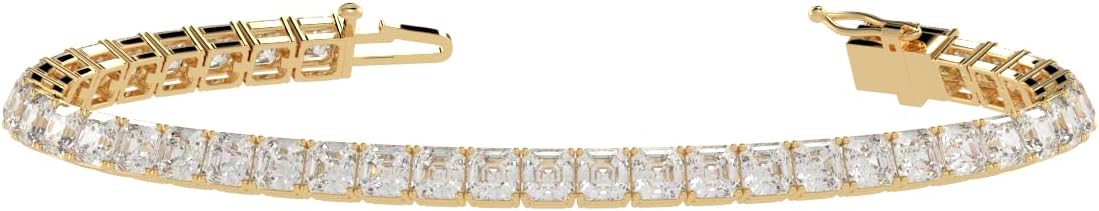 Houston Diamond District 2 to 28 Carat Lab Grown Diamond Classic Tennis Bracelet, 4-Prong Setting for Women (E-F Color, VS2-SI1 Clarity)