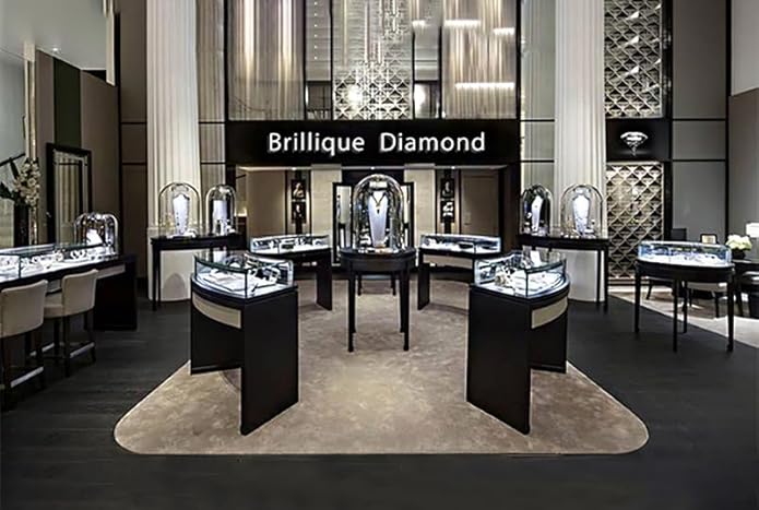 14K Gold 1/2 Carat Diamond Square Necklace & Stud Earrings Set, Micro-Pave Design Two-Piece Jewelry Set, Great for Women Birthday Gifts