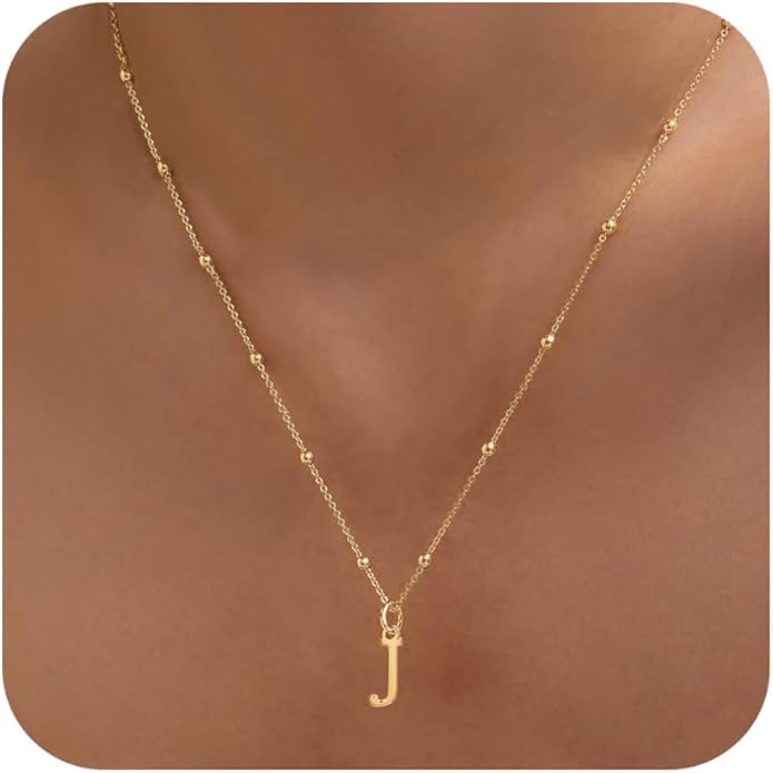 Valentines Gifts for Her Women - Initial Necklaces for Women Dainty 14k Gold Plated A-Z Letter Pendant Name Necklaces Cute Charm Choker Fashion Accessories Non Tarnish Trendy Jewelry Gift