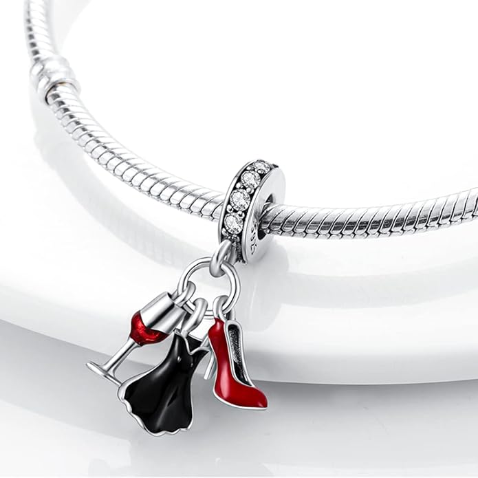 Parmuz 925 Sterling Silver Charm for Bracelet Necklace Dangle Love Mom Ocean travel Butterfly Party Charm Beads Pendants DIY Jewelry for Women