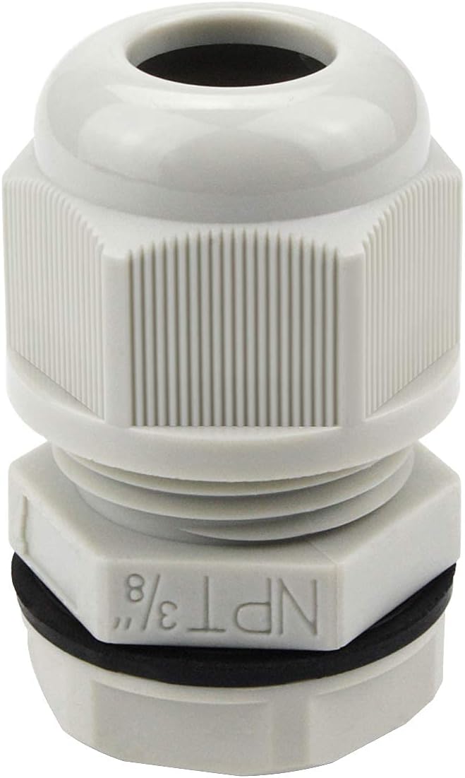 XHF 2 Pcs 3/4" IP68 Strain Relief Nylon Cord Grip Waterproof NPT Cable Glands Adjustable UL Listed and RoHS Compliant (Grey)