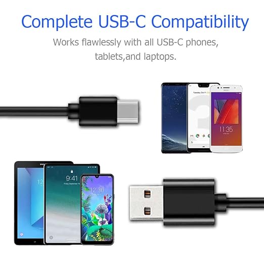 3ft USB-C Cable for iPad Pro 12.9/11 2018 Galaxy Ultra S20+S10 S9 Note 10 Tab S4 Cord,MacBook Air Type C Cable For Google Pixel 3a 2 XL,LG,Sony Xperia XZ,OnePlus 5 USB Type C to A Charging Cord