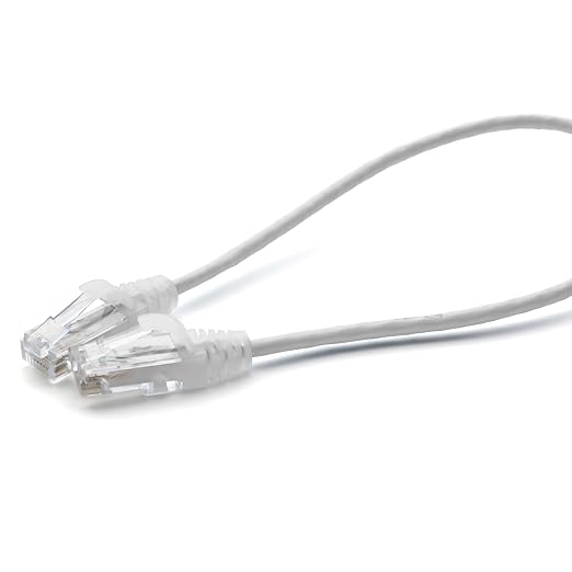TRUECABLE Cat6 Component Rated Patch Cable, Unshielded (U/UTP), 1ft, White, 28AWG Solid Copper, Snagless 10G High-Speed Ethernet Cable, PoE++ 4PPoE 100W, UL Listed, RoHS-3, 1 Pack