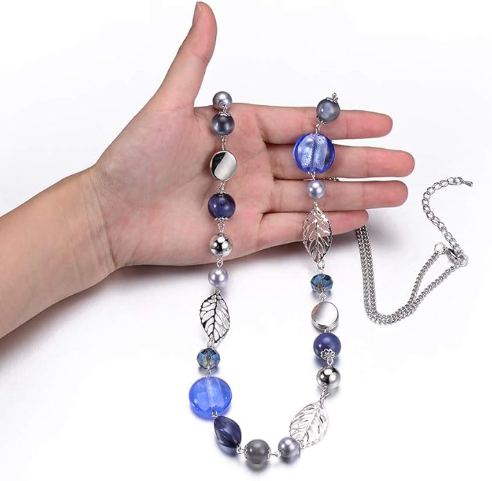 PEARL&CLUB Long Beaded Necklaces For Women - Sweater Chain Fashion Jewelry Necklace Gifts For Women
